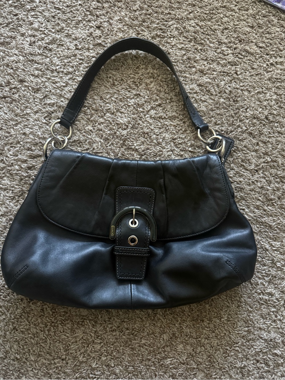 Black Leather Soho Coach Bag